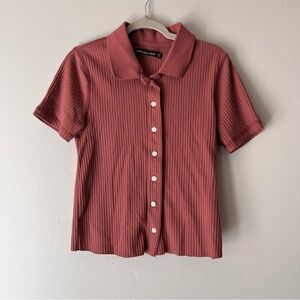 Collared button up burnt orange